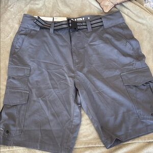 Men's Charcoal Cargo Shorts with Belt